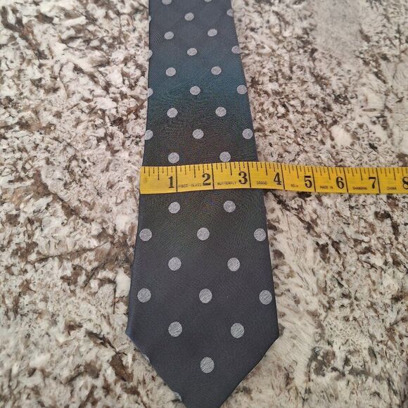 Paul Smith  Gray  polka dot silk tie - Picture 7 of 7